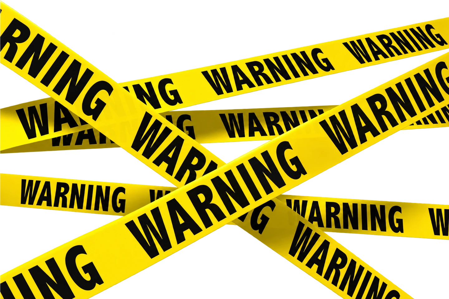 Yellow warning tape with repeated black WARNING lettering